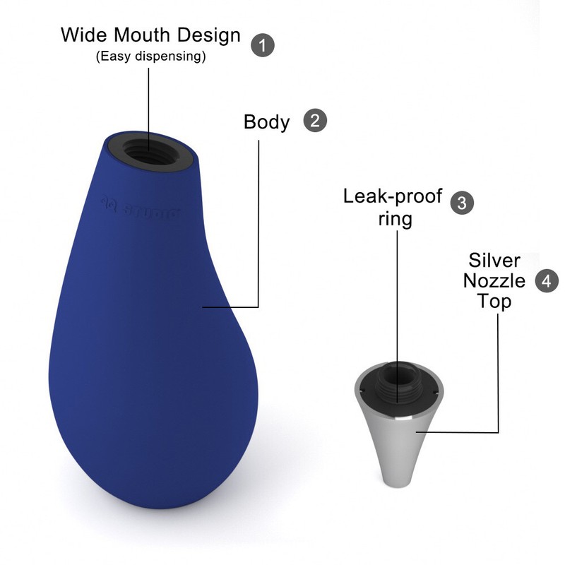 QQ-Studio Blue Soft Silicone Squeezable Liquid Hand Soap Wash Dispenser 1pc gallery