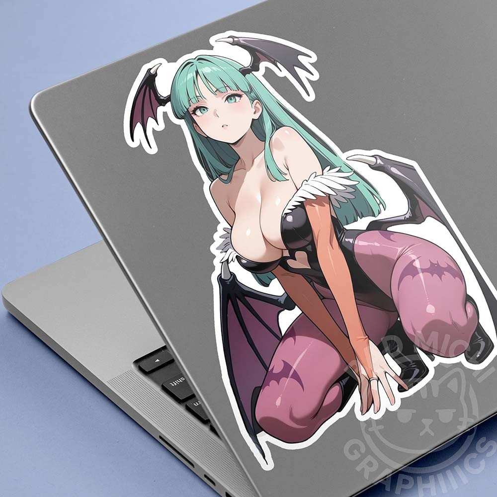 Morrigan Waifu Peeker beuitiful 5in Anime Car laptop Vinyl Sticker 03 gallery