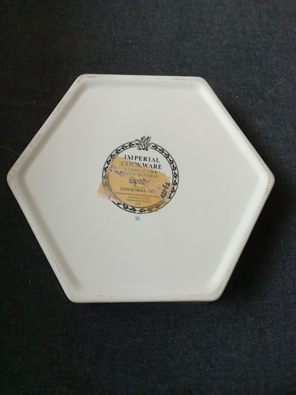 Spode christmas tree hexagonal serving bowl 6” Rare Imperial gallery