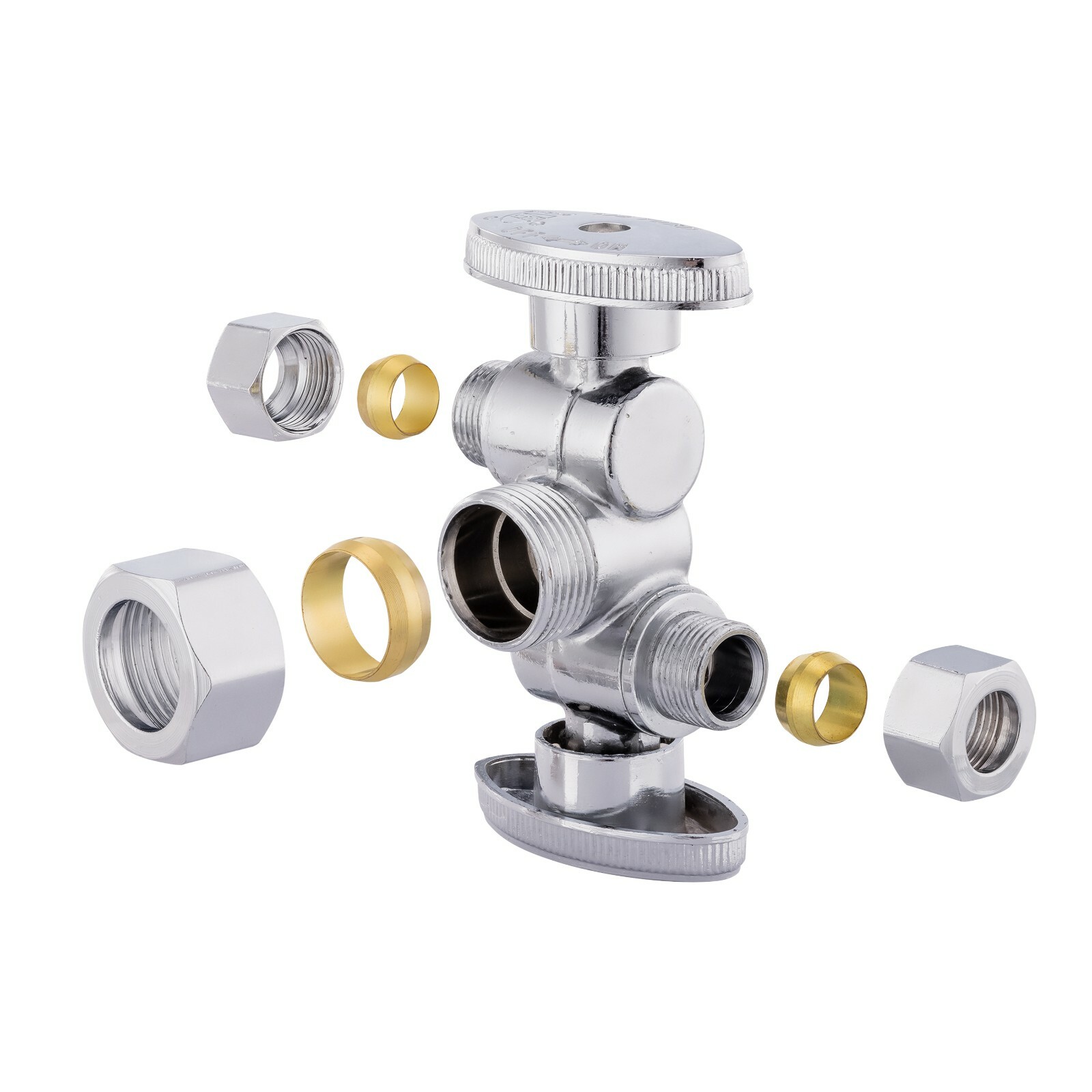 EFIELD 10PCS 1/4 Turn Dual Shut Off Compression Valve, 1/2"NOM(5/8"x3/8"x3/8") gallery