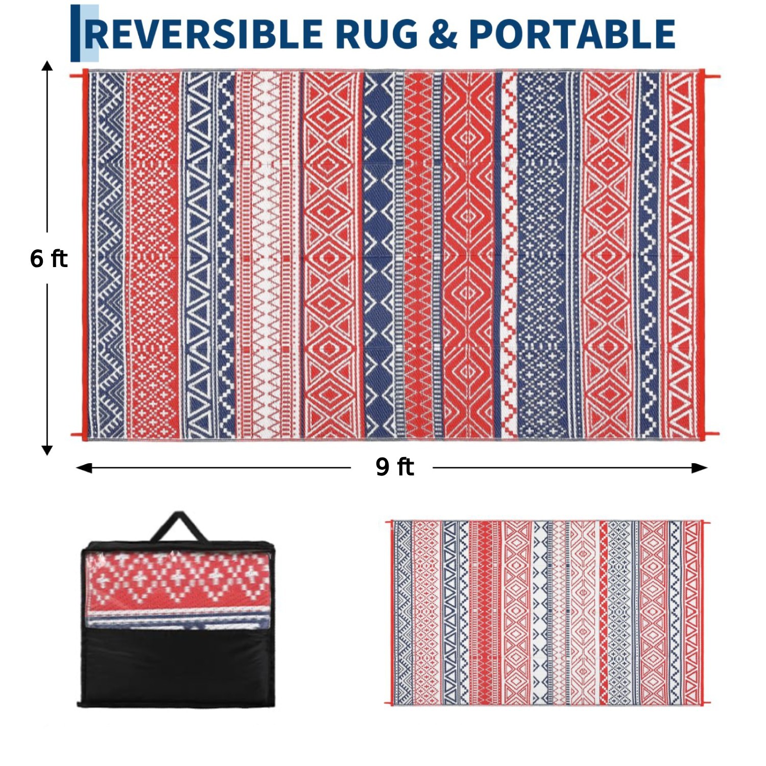 Modern Washable Outdoor Plastic Straw Rug, Stain Resistant Waterproof for Campi gallery