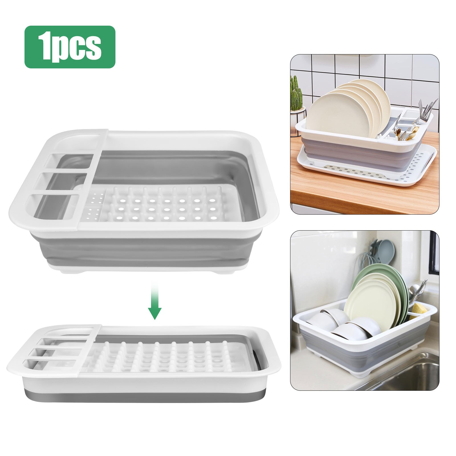 Collapsible Dish Bowl Fruit Drying Rack Foldable Kitchen Sink Drainer RV Camping gallery