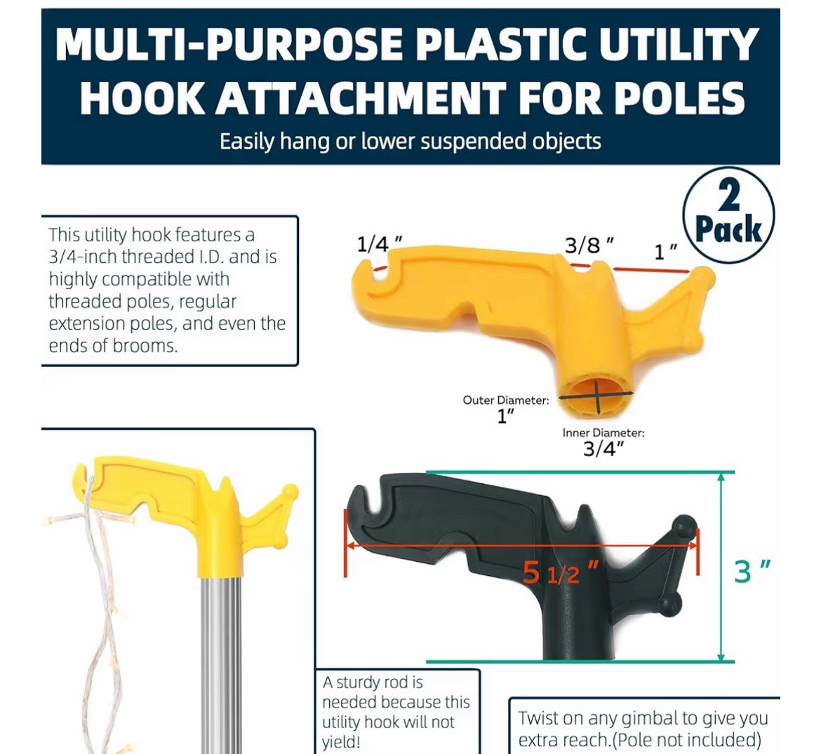 TonGass (2-Pack Multi-Purpose Plastic Utility Hook Attachment gallery