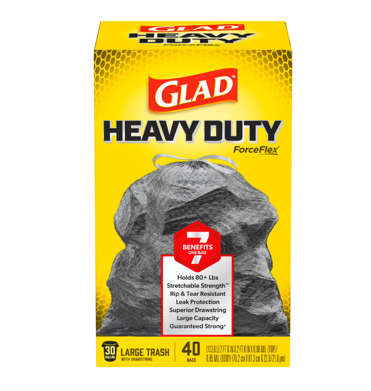 Glad ForceFlex Heavy Duty Drawstring Trash Bags 30 Gallon 40 Count gallery