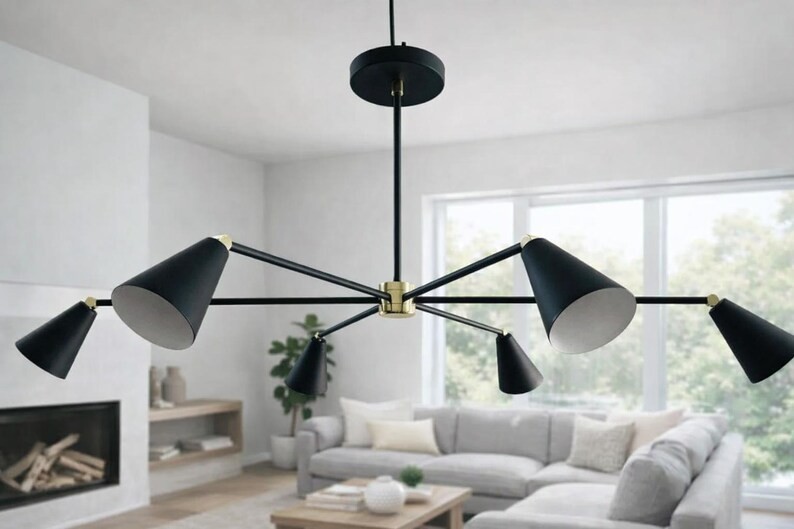 Handmade Sputnik Chandelier – Mid Century Modern Pendant 6-Light Fixture gallery