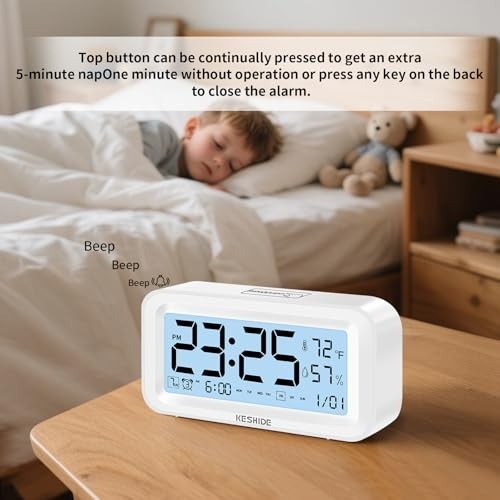 Battery Operated Digital Clock: Cordless Small Alarm Clock for Bedroom Travel... gallery