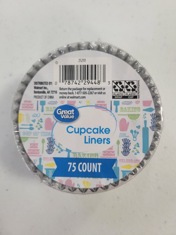 Great Value Bulk Cupcake Liner Set: Black and White Striped 75ct - 9 pack gallery