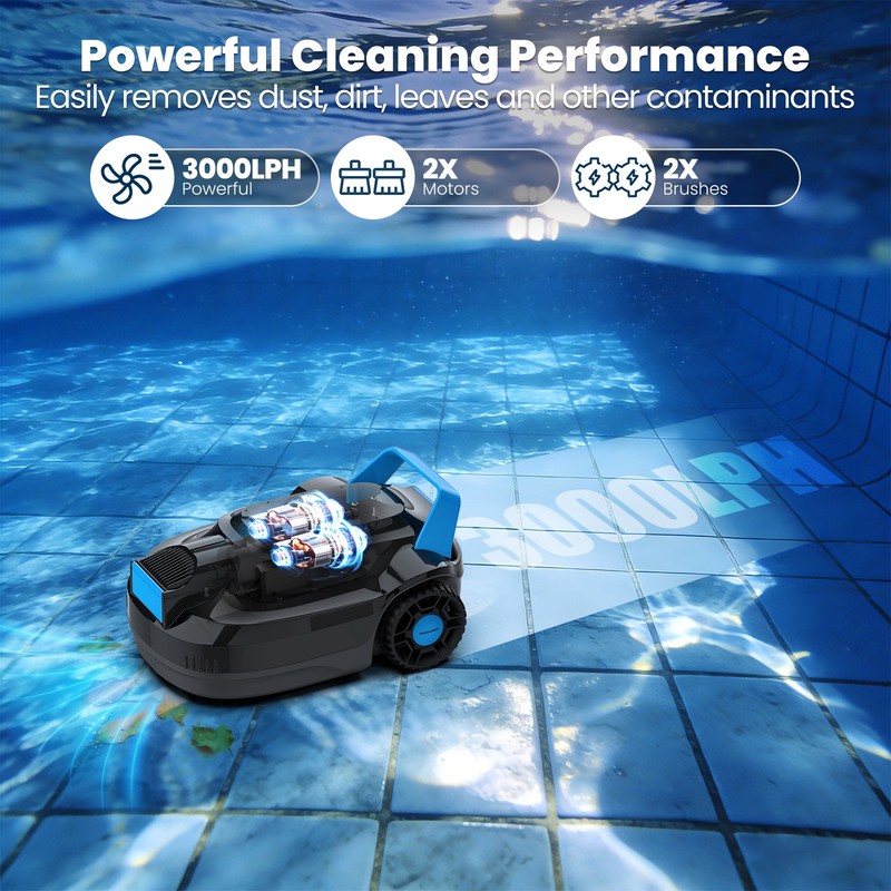 AIRROBO CP02 Automatic Robot Pool Vacuum Cleaner Swimming Pool Cleaners 120Min gallery