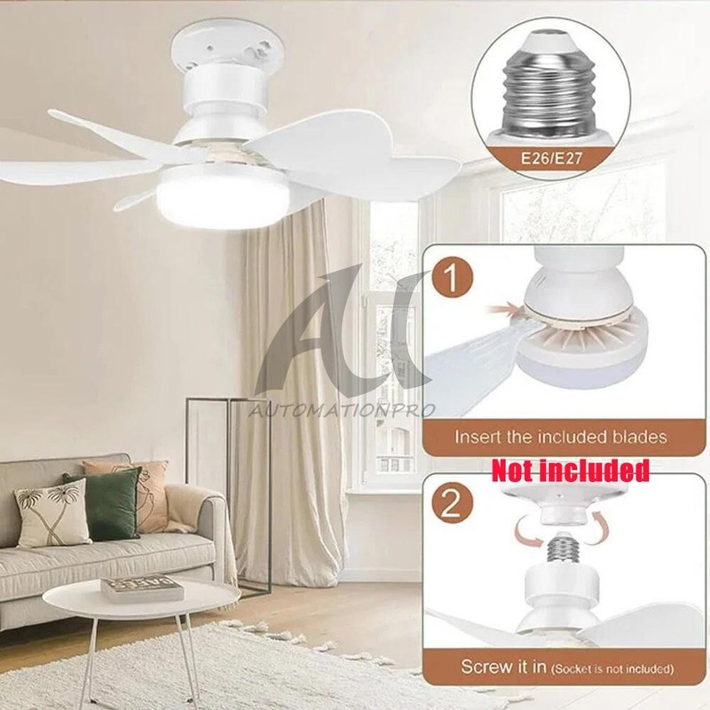 Socket Ceiling Fans with Lights and Remote- Socket Fan light with Dimmable Led gallery