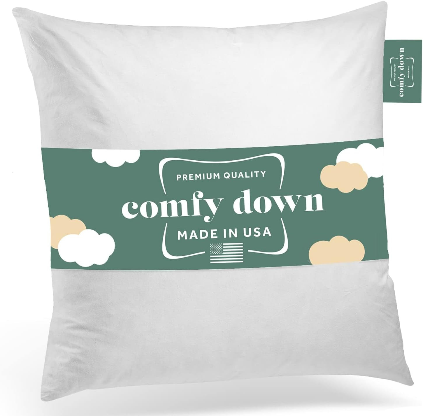 Comfydown 26X26 Throw Pillow Insert, down & Feather Fill, 100% Cotton Cover, Mad gallery