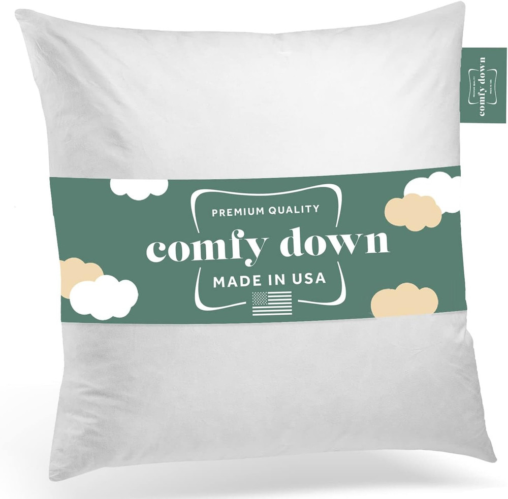 Comfydown 26X26 Throw Pillow Insert, down & Feather Fill, 100% Cotton Cover, Mad
