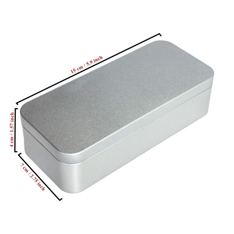 Rectangular Metal Empty Tins 7 PCS Set 5.9x2.75x1.57 inches Silver gallery