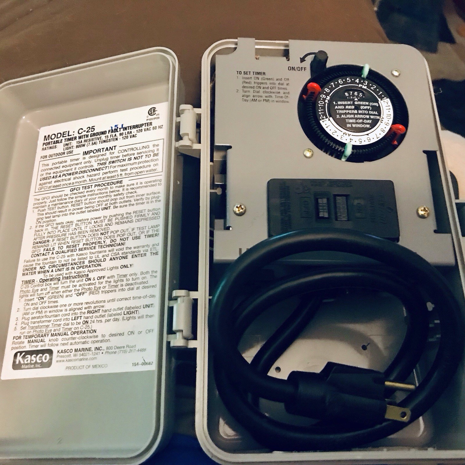 Kasco Marine C-25 120V GFCI Control Box with Timer and Ground Fault Protection gallery