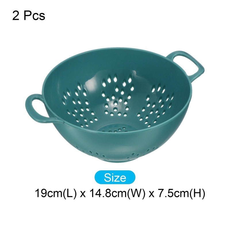 Mini Food Strainer Plastic Colander For Fruits Veggies Pasta-Army Green 2PCS gallery