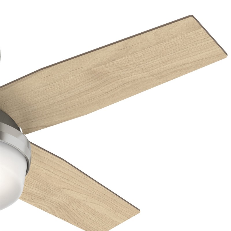 Hunter Fan 44 inch Low Profile Brushed Nickel Ceiling Fan with Light and Remote gallery