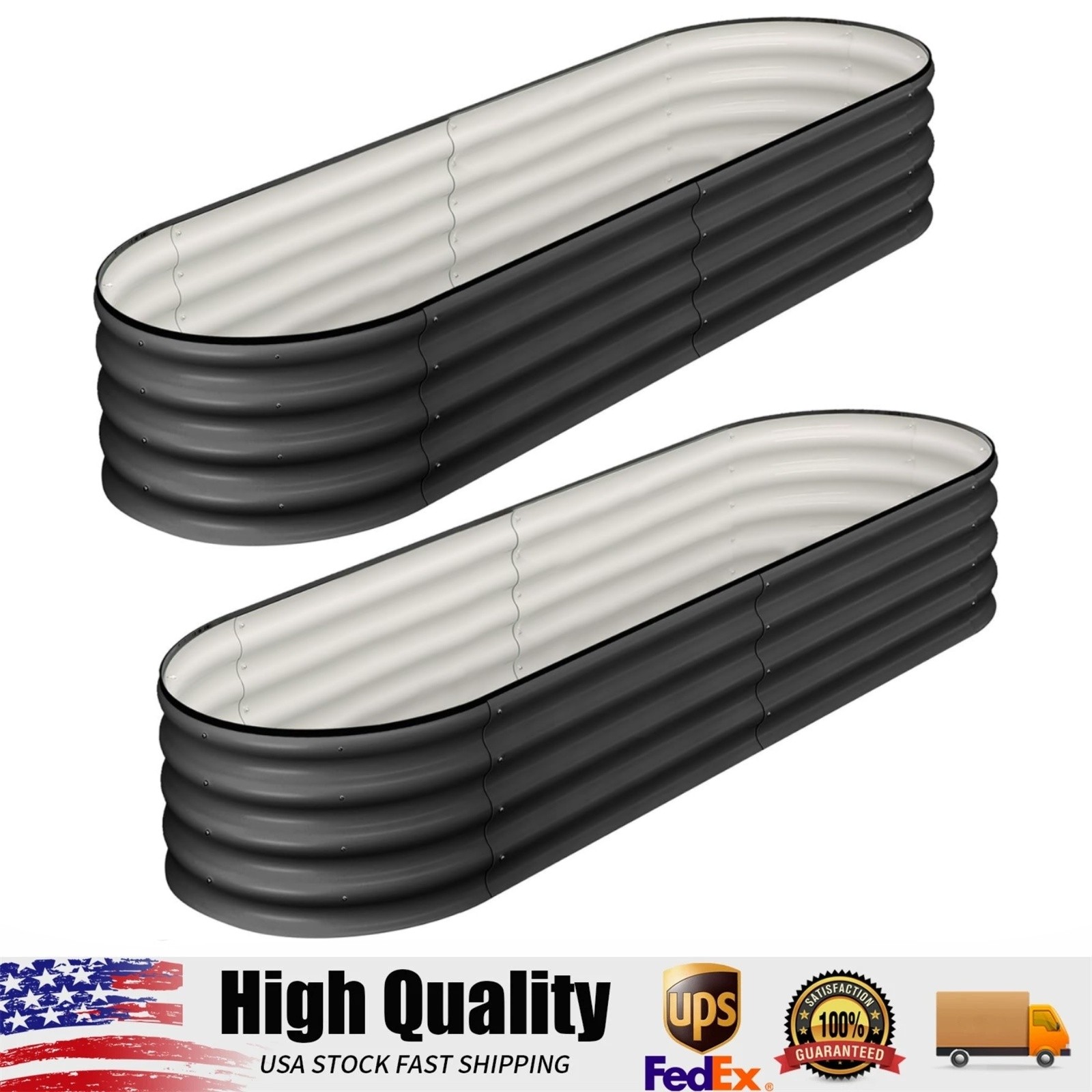 2 Pack Galvanized Raised Garden Bed Outdoor, 4.5 x 2 x 1.5 ft Metal Planter Box gallery