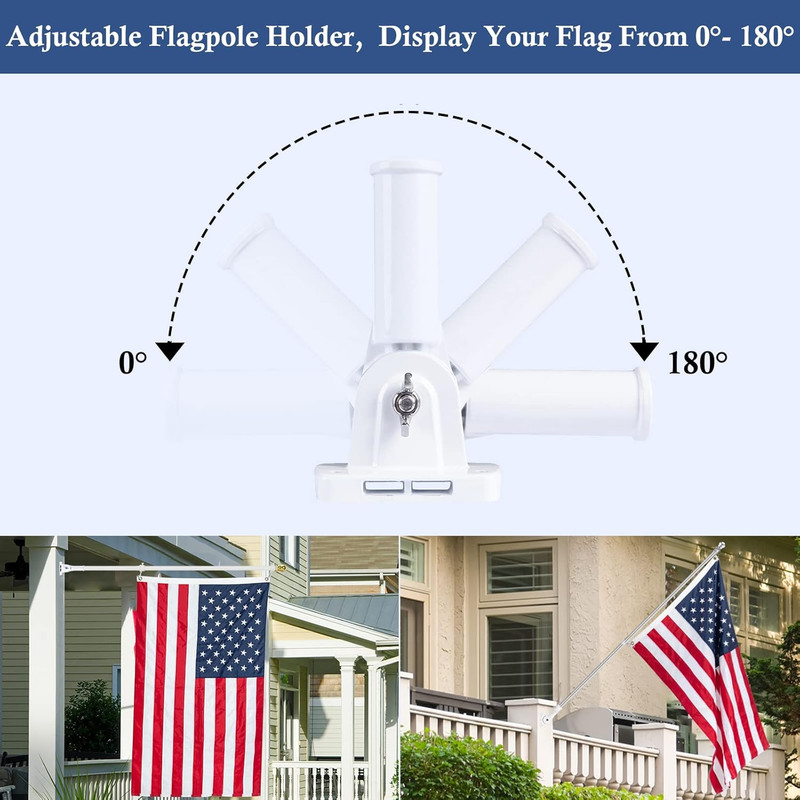 Flag Pole Holder Adjustable, Flag Pole Bracket for outside House Heavy Duty Alum gallery