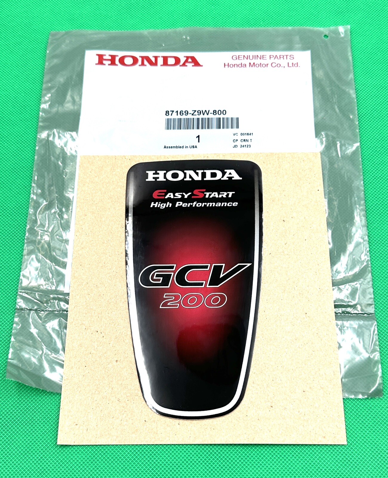 NEW Genuine HONDA GCV200 Decal Sticker Emblem HRX217K6 87169-Z9W-800 OEM gallery