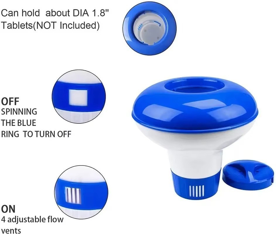 Heavy Duty 7" Pool Floating Chemical Dispenser Floater for 3" Chlorine Tablets gallery