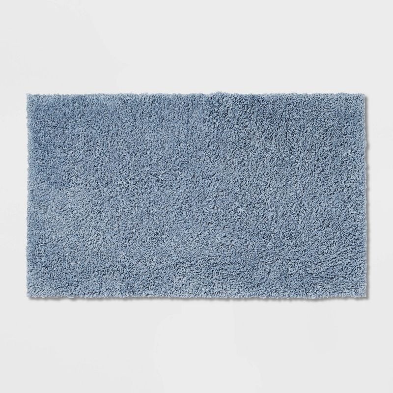 20"x34" Antimicrobial Bath Rug Blue- Threshold™: Machine Washable gallery