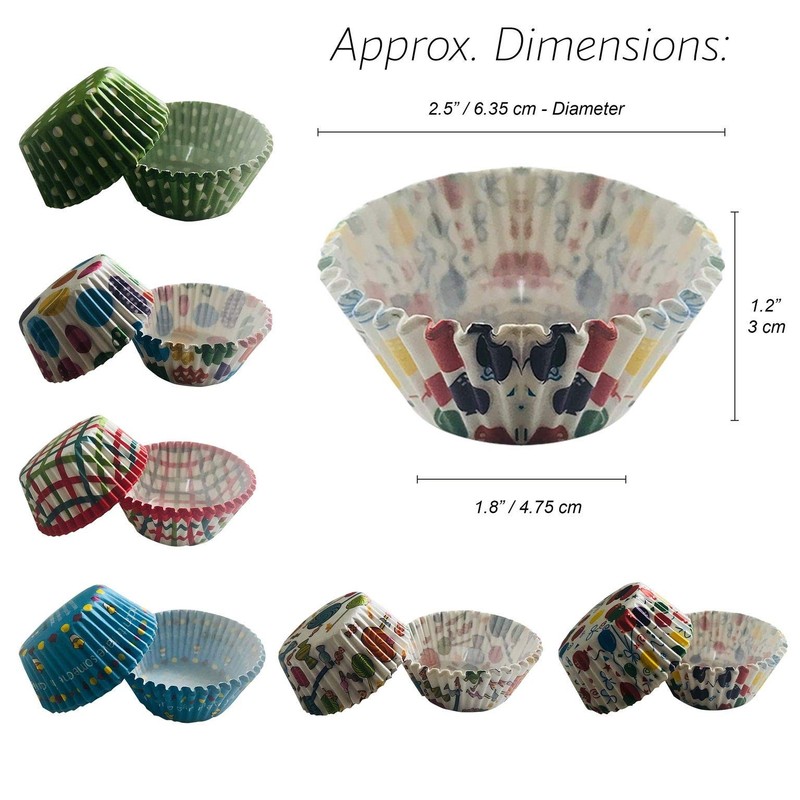 Paper Baking Cups - Cupcake, Muffin Liners, Assorted Cake Wrappers - Great fo... gallery