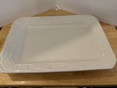 Longaberger Rectangular Pottery Serving Tray Heirloom Ivory 30370 NIB