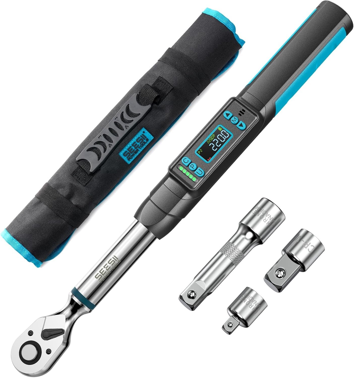 Seesii Digital Torque Wrench,0–220 Nm/0–162 ft-lbs,12.5-250.8ft-lbs/17-340Nm gallery