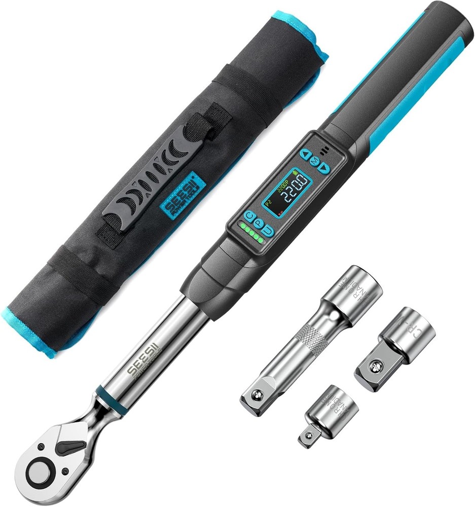 Seesii 3/8" ±2% Accuracy Digital Torque Wrench 220 N·m/162 ft-lbs Dual Alarm