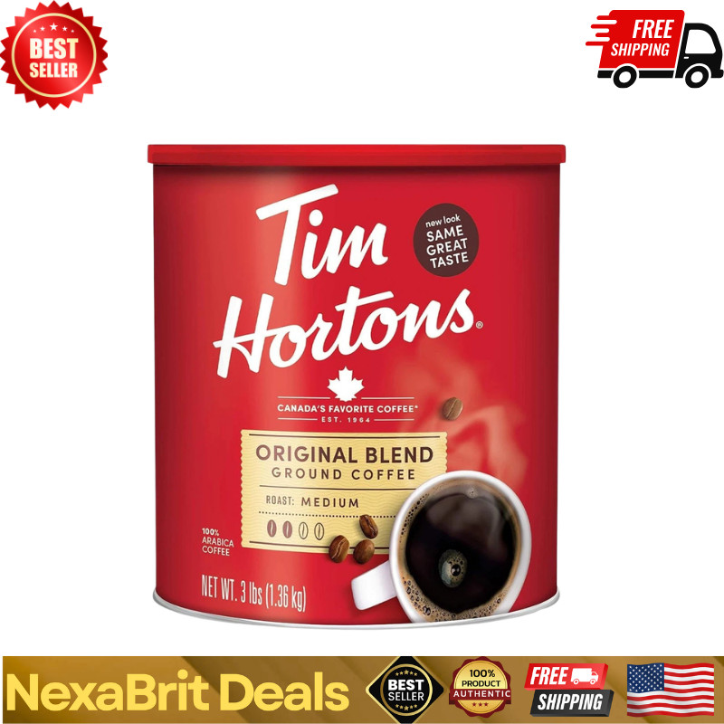 Tim Hortons Original Blend, Medium Roast Ground Coffee, Canada's Favorite Coffee