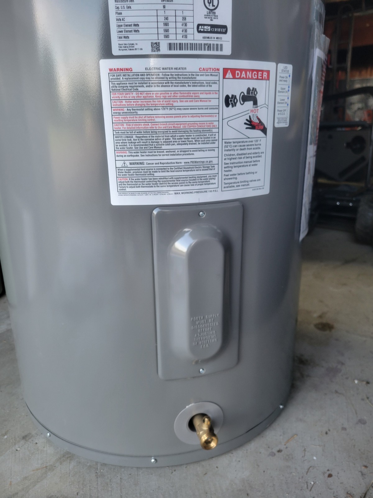 Rheem Medium Elec Tall Water Heater 50gal (XE50M06ST45U1) Performance Plus gallery