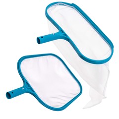 Swimming Pool 12″ Leaf Skimmer Net & 16″ Rake Net Set – Fine Mesh Netting, Clean