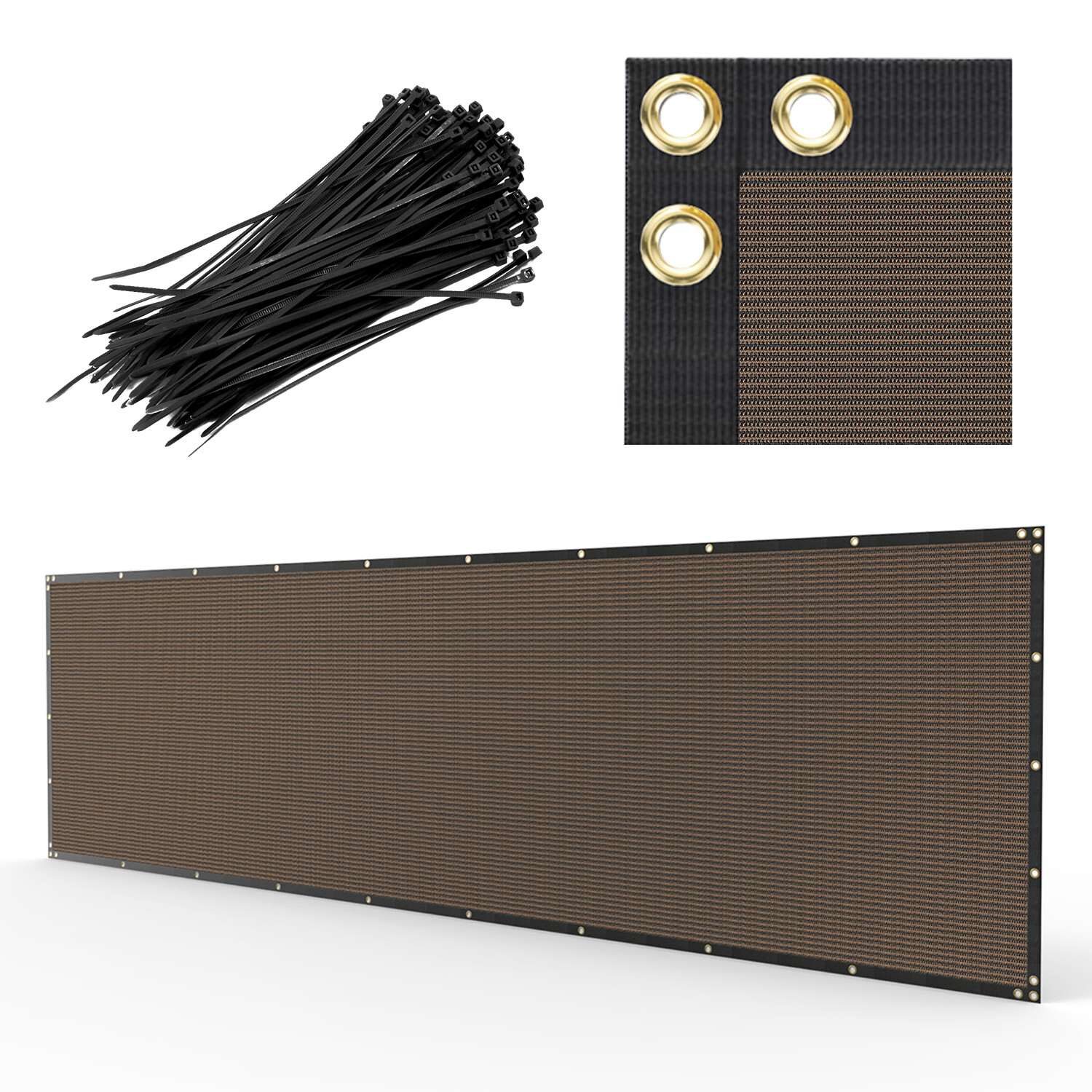 Customize 5'FT Privacy Screen Fence Brown Commercial Windscreen Shade Cover1-160 gallery
