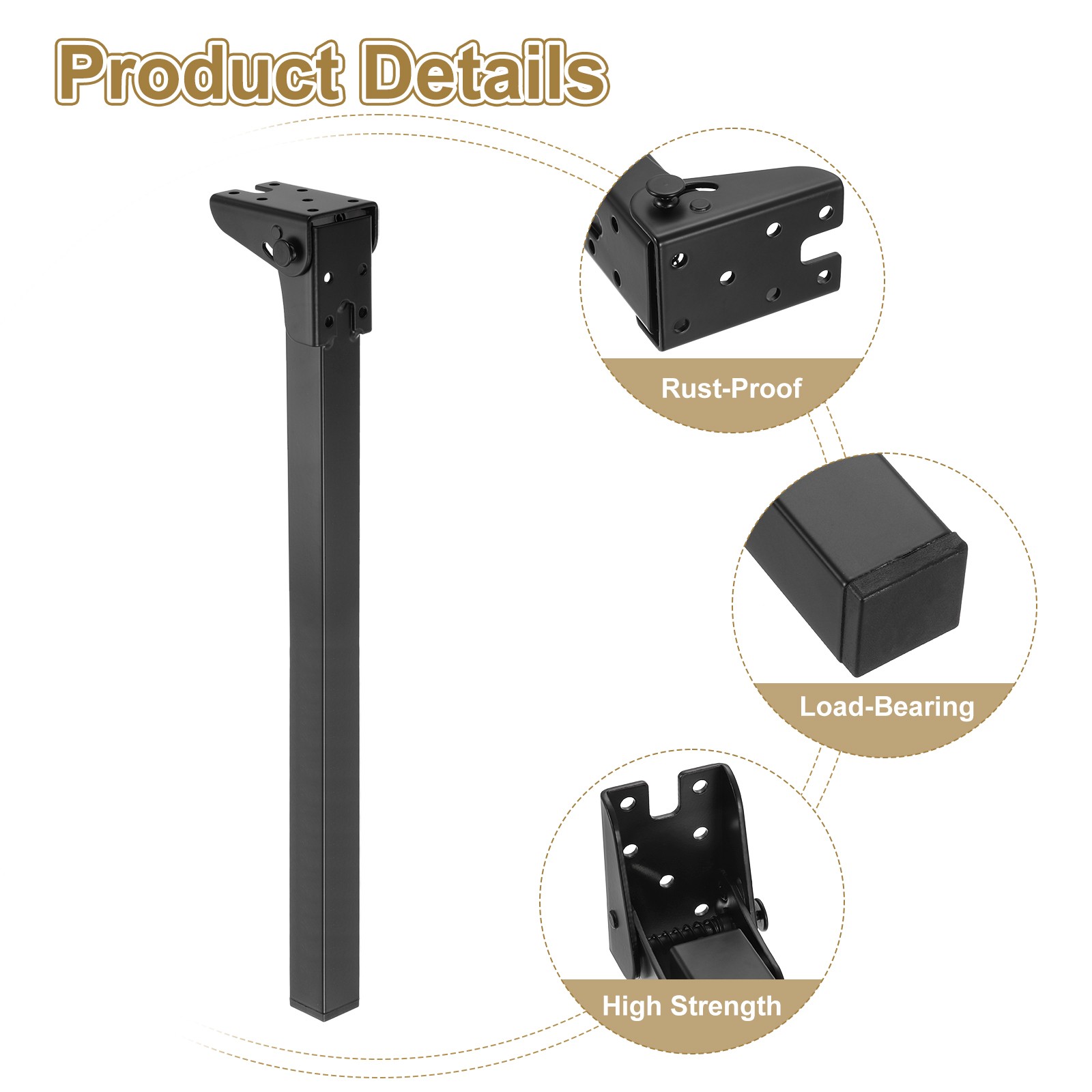 Folding Table Legs 4pcs 50cm(19.7") Metal Foldable Table Furniture Legs gallery