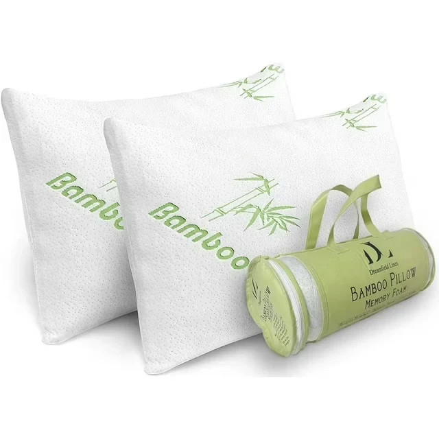 Glory Bamboo Pillow KING Size - Memory Foam/Breathable & Zippered. Set 2. gallery