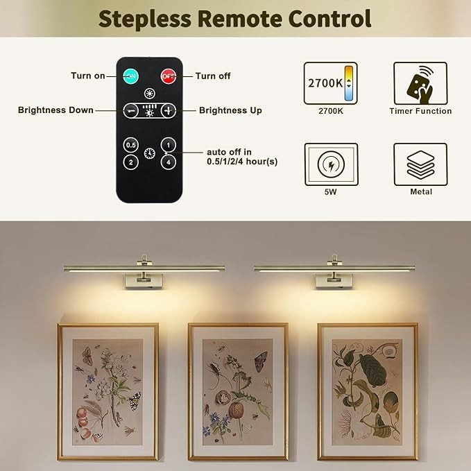 Wireless Picture Lights Rechargeable Gallery Lighting Battery Picture Frame Ligh gallery