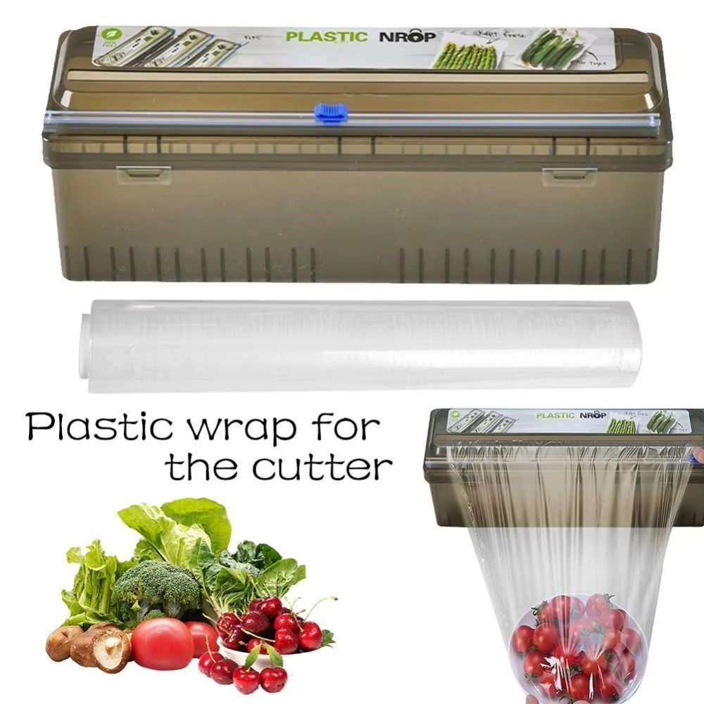 Household Food Wrap Dispenser Reusable Sharp Cling Film Cutter Foil Holder gallery
