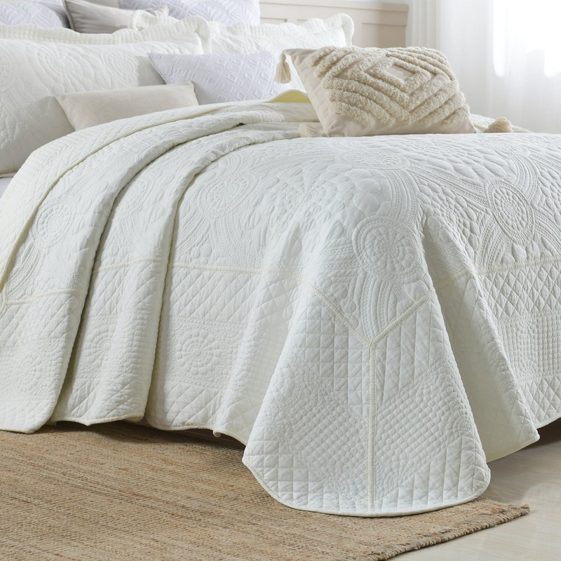 3PCS Cotton Oversized Bedspread Set Coverlet Set Lightweight Quilt Set gallery