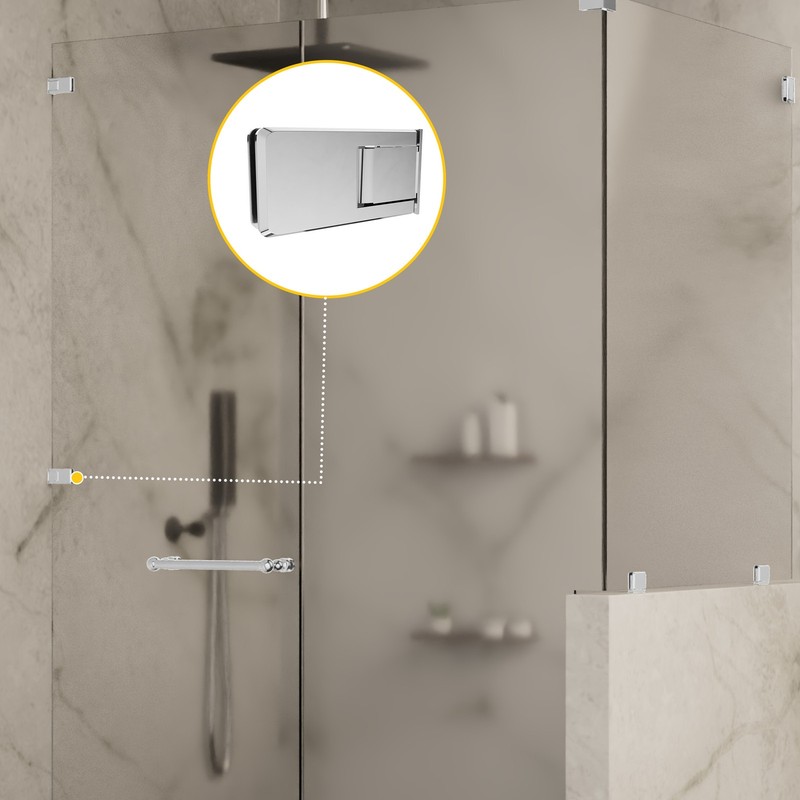 Wall Mount Hinge With Offset Back Plate Type Polished Chrome Finish gallery