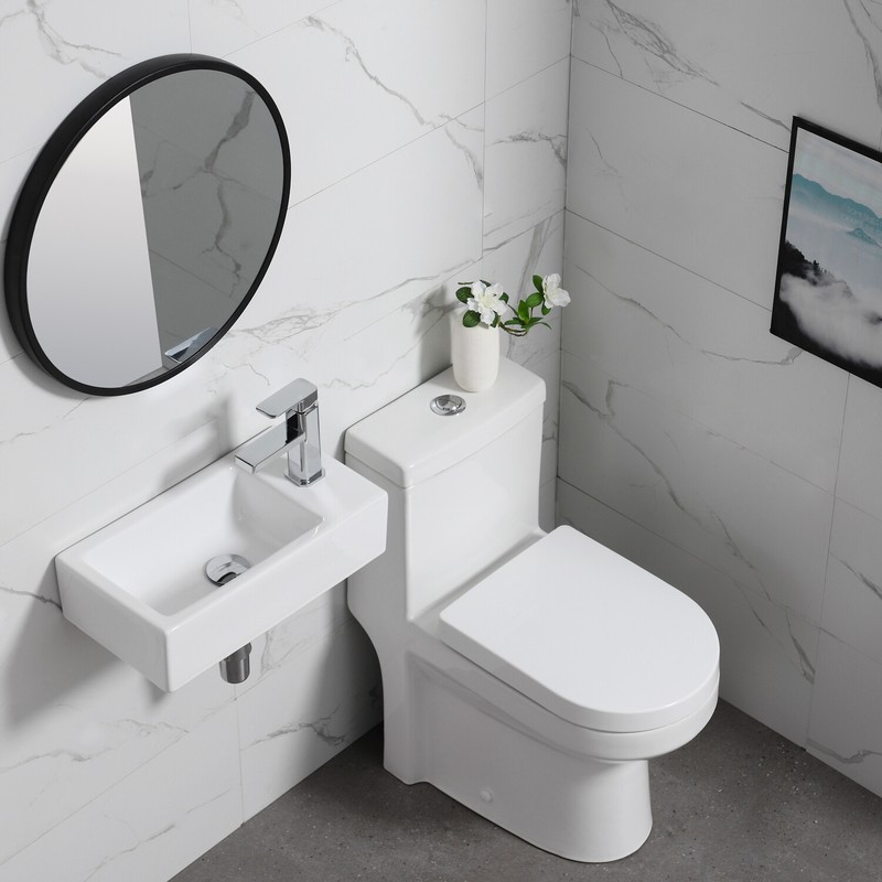 Wall Mount / Countertop basin Mini Rectangle Ceramic Sink for Tiny Bathrooms gallery