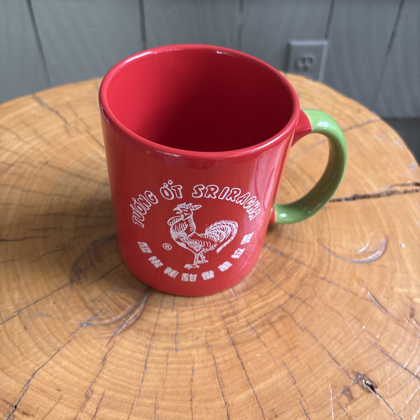 Large Coffee Mug Tea Cup Red Green Rooster "I Put Sriracha on my Sriracha" 20 oz gallery