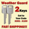 Weather Guard Truck & Toolbox Key / (2) TWO KEYS / Select your code K001 - K100 gallery