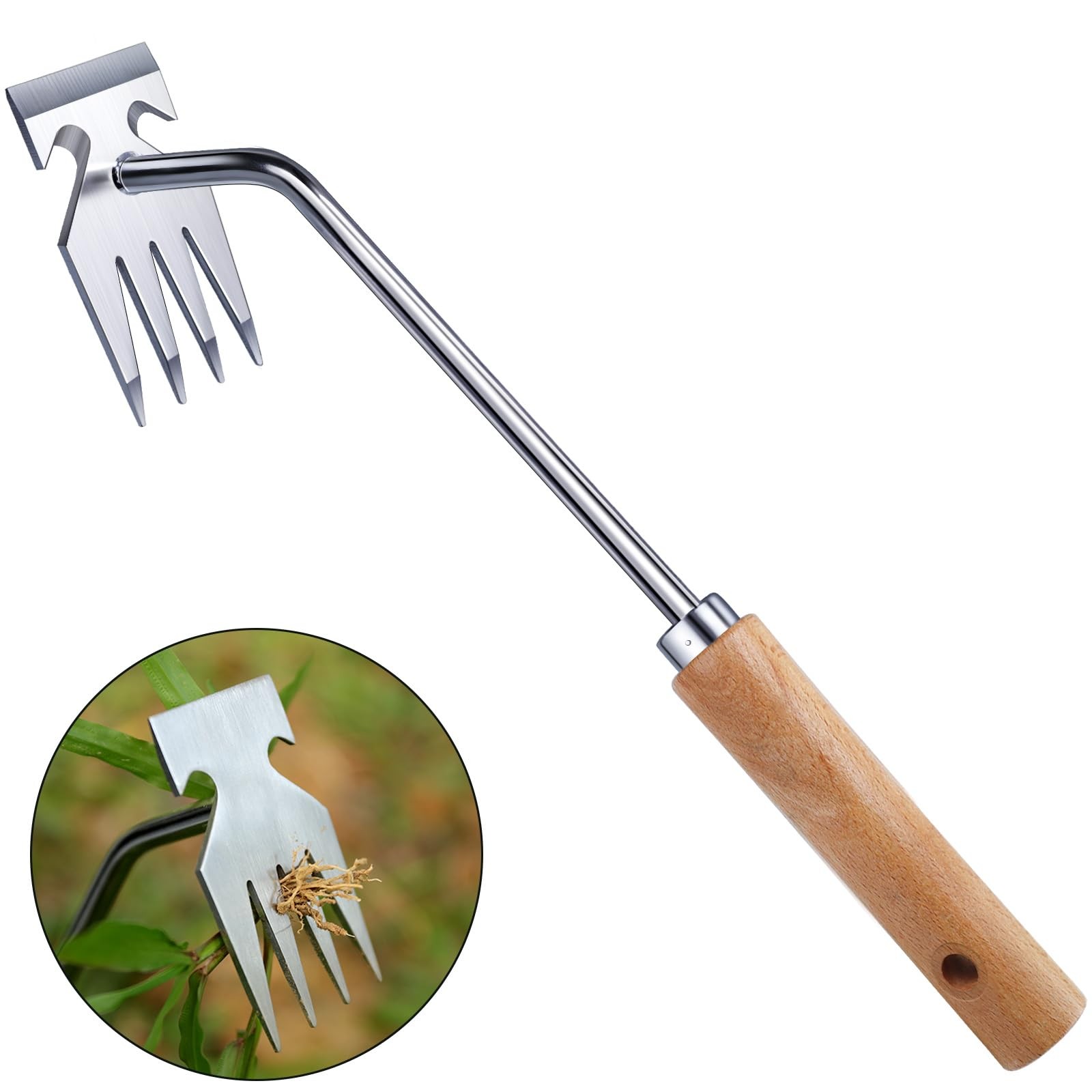Orelex Weed Puller Tool, Pulling Weeding Garden Silver gallery