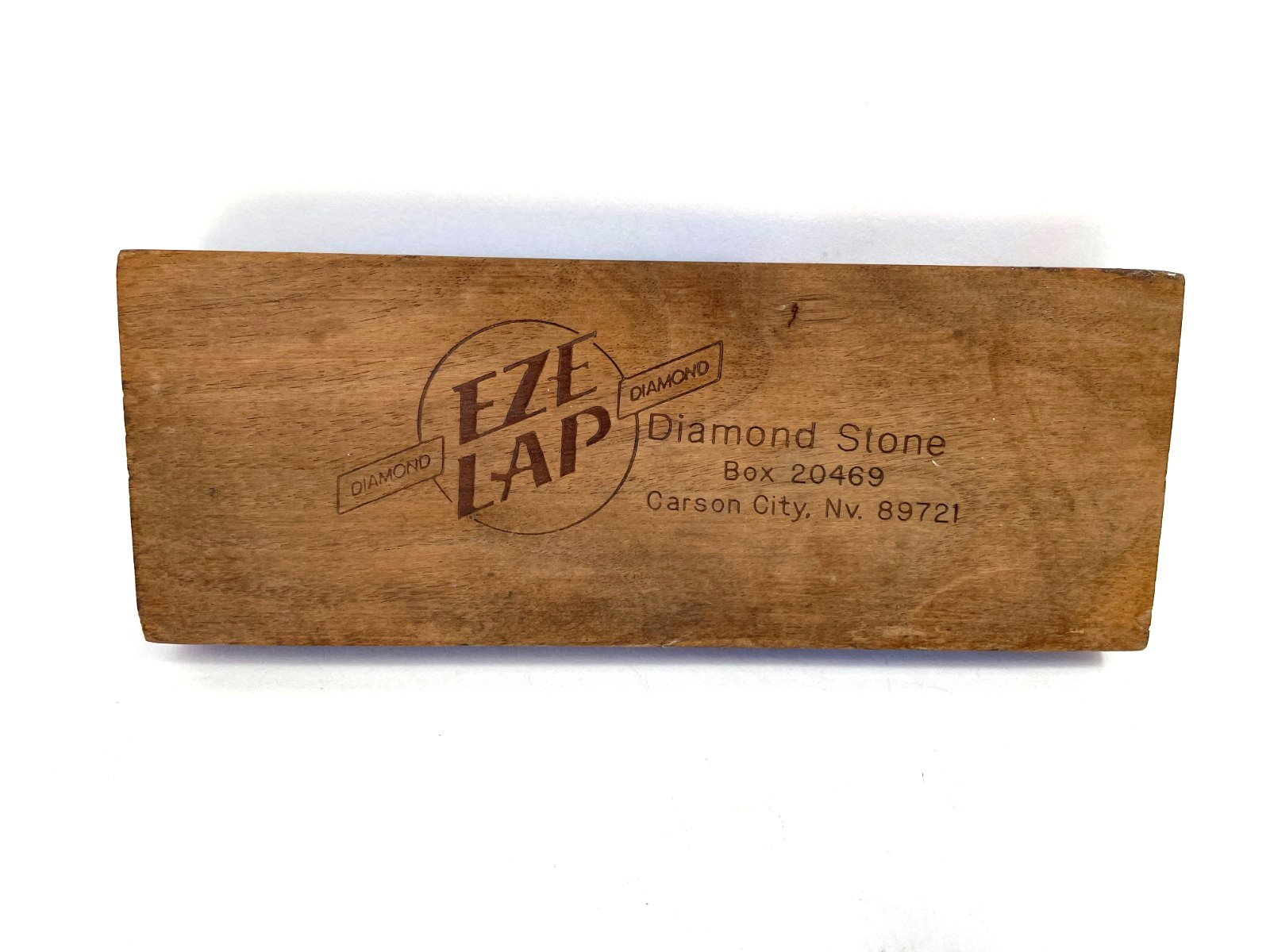 Eze-Lap Diamond Sharpener Fine-Grit Surface Mounted on Walnut Block Non-Skid 7" gallery