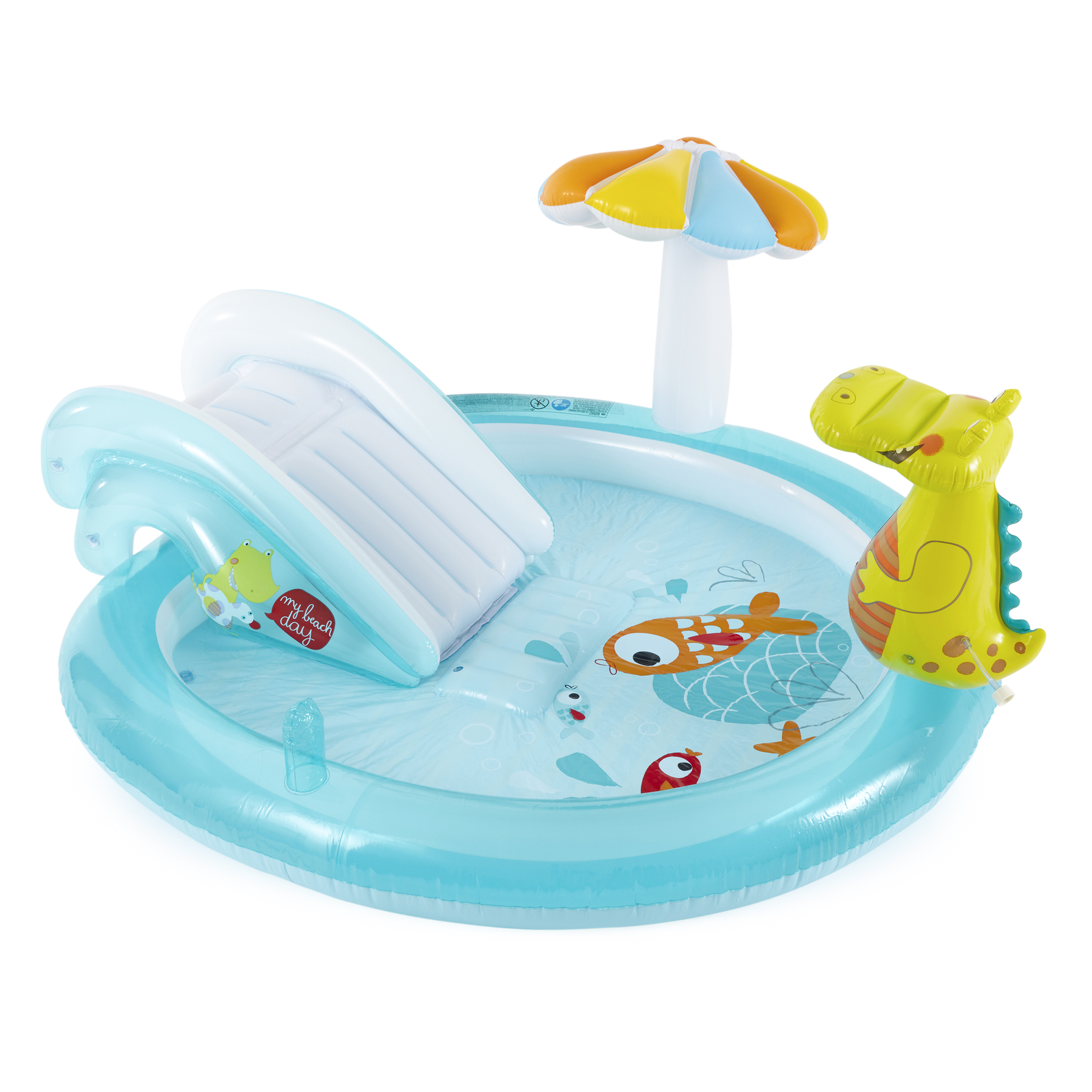 Intex 57165EP Gator Outdoor Inflatable Kiddie Pool Water Play Center with Slide gallery