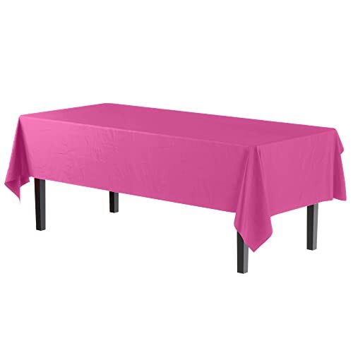 6-Pack Premium Plastic Tablecloth 54in. x 54in. X108in. Rectangle Cerise gallery