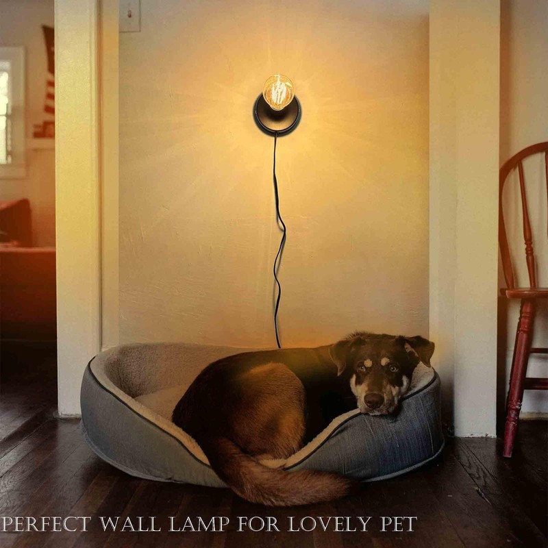 Black Metal E26/E27 Screw Light Socket with 10FT Extension Cord Hanging Light... gallery