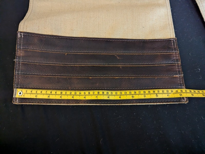 Vintage Burlap Table Runner w/ Leather Edge ~ Made in USA Rustic Farm Country gallery