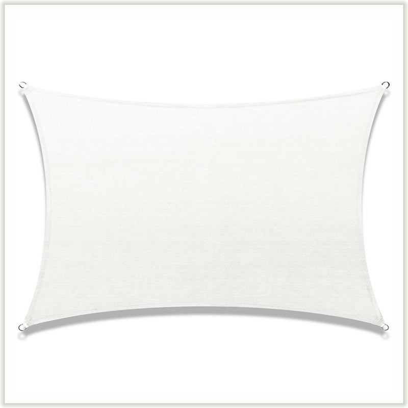 Colourtree White Custom Size Rectangle Sun Shade Sail Canopy Fabric Cover Patio gallery