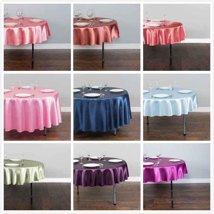LinenTablecloth 70 in. Round Satin Tablecloths, 33 Colors! for Event&Wedding gallery