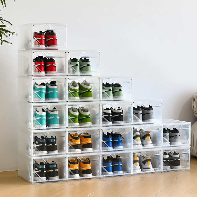 6 XXL Large Shoe Storage Stackable Boxes Fit Size 13 14 15 For Closet Bedroom gallery